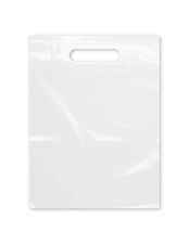 Purple Q Crafts Plastic Bag With Die Cut Handle 9" x 12" White Merchandise Bags