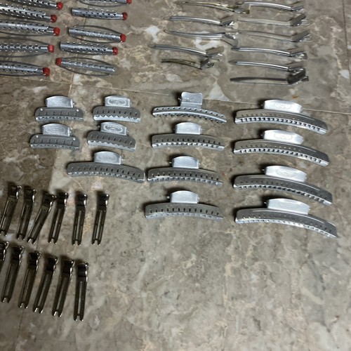 Lot of 60 Vtg. Aluminum Metal Perm Rods Hair Rollers Curlers Clips TipTop Goody - Bild 4 von 10