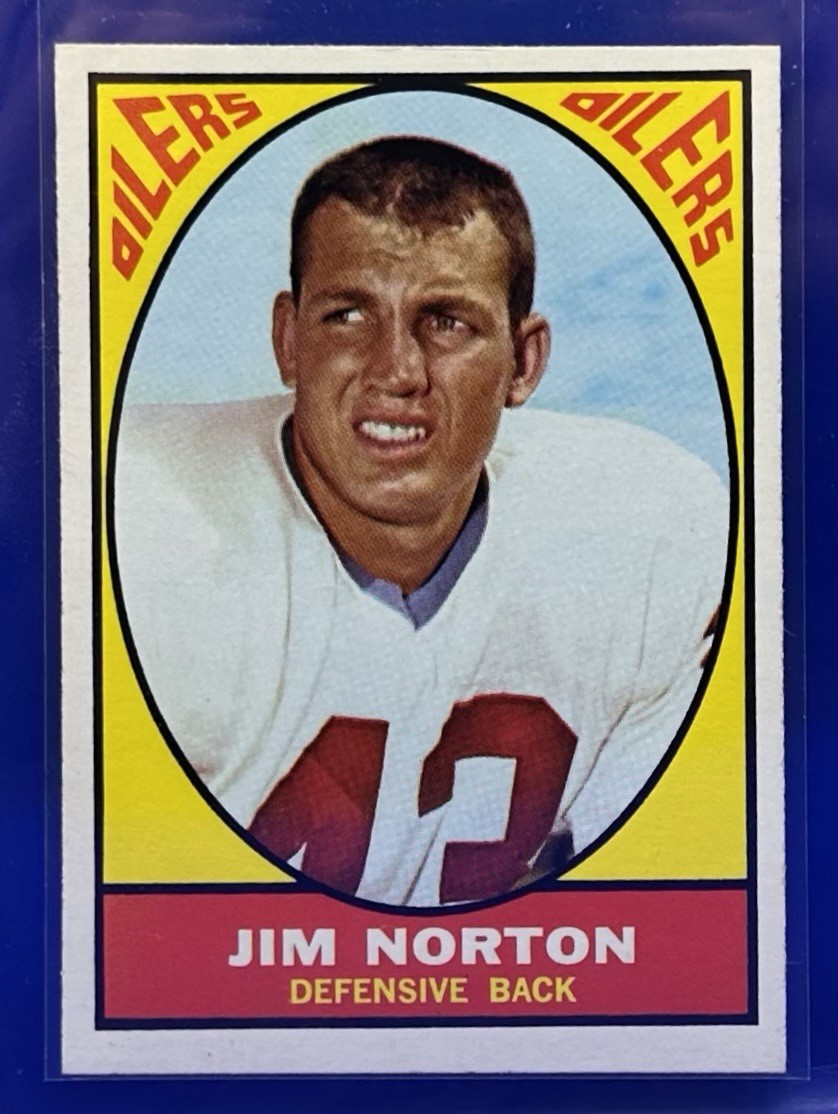 1967 TOPPS AFL FOOTBALL CARD #52 ~  JIM NORTON HOUSTON OILERS Free shipping