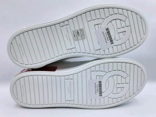 Dolce&Gabbana Portofino women's leather sneakers white/pink EU 37.5 US 7.5 $695 - Picture 11 of 14