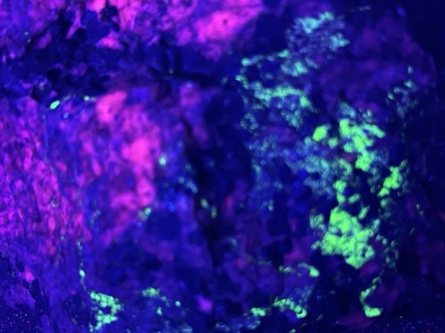 Fluorescent Willemite Calcite Franklinite Mineral  Sterling Mine, New Jersey (35 - Picture 1 of 16