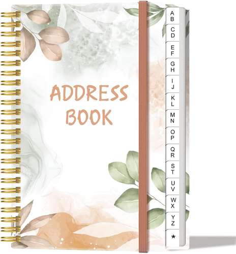 Address Book with Alphabetical Tabs - Small Address Book Spiral with ...