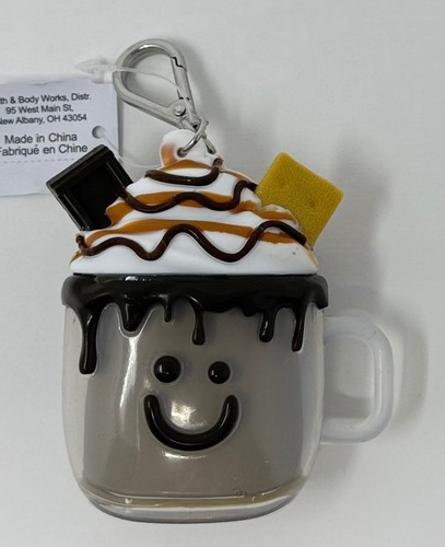 BATH & BODY WORKS S'MORES LATTE DRINK POCKETBAC HOLDER HAND SANITIZER CLIP CASE - Picture 7 of 7