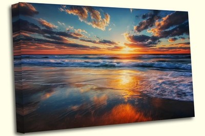 Sonnenuntergang herrlich stimmungsvoll Leinwandbild Wandbild Bild