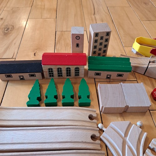 HUGE VINTAGE BRIO TRAIN WOODEN LOT 90+ Pieces! Thomas Train Compatible - Picture 5 of 15