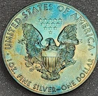 2017 American Silver Eagle 1 oz .999 Fine Silver ASE  Uncirculated rainbow toned
