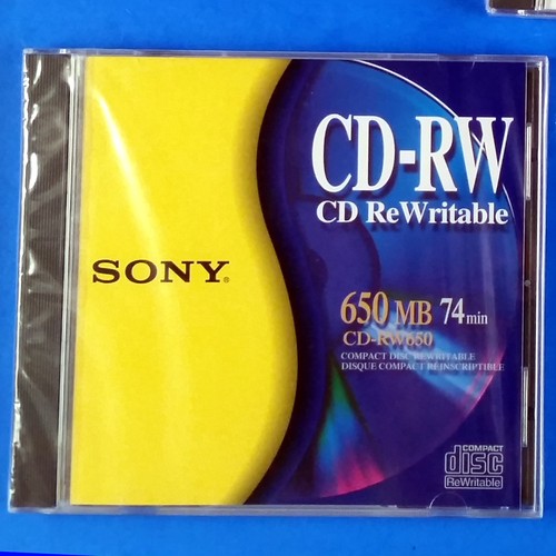 2 pc Lot Sony & Yamaha CD-RW Discs 650MB 74 Minutes Full Size Jewel Case Disc - Picture 5 of 6