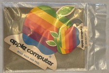 Vintage Original 1980s Apple Macintosh Computer Logo Rainbow Decal Stickers NIP
