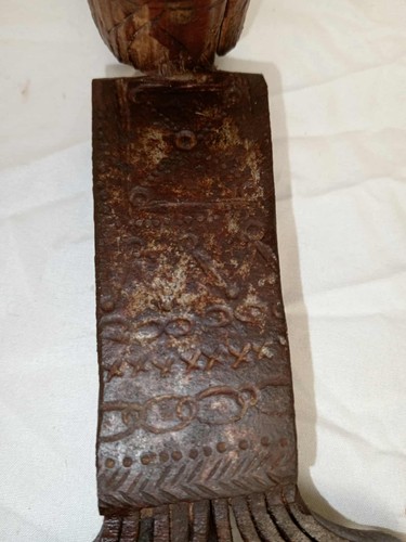Carpet comb wrought iron BERBER FOLK ART 19th century Textile Tool w Decoration - Picture 13 of 22