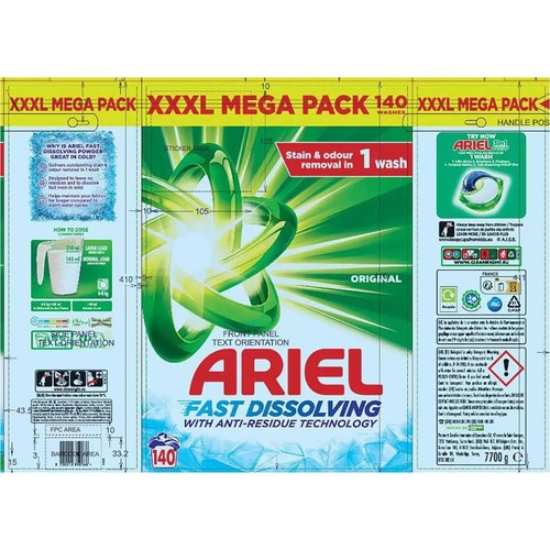 Ariel Professional Waschmittel Reinigung Waschpulver Mega Pack 140 Wash - Bild 6 von 6