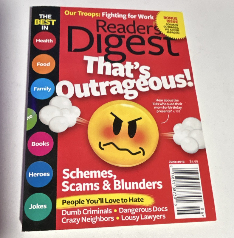 Reader's Digest June 2012 Issue "That's Outrageous!" Illustrated English