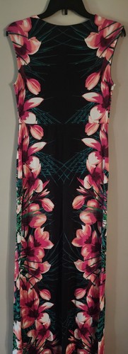 Apt 9 Long Maxi Dress-Size Small-Black-Pink-Flowers-Gently Used - Picture 4 of 5
