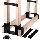 Outdoor Firewood Log Storage Rack Bracket Kit,Fireplace Wood Storage Holder-A...
