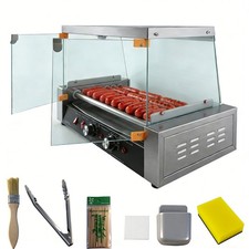 Tabletop 24 Hot Dog 7 Roller Grill Cooker Machine Dual Temperature Control