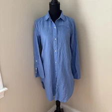 J Crew Blue Button Down Linen Blend Beach Shirt - Size XS