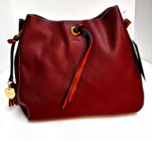 London Fog Hobo Purse Brown Shoulder Bag Triple Sections Med Size NWT - Picture 6 of 10