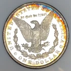 1883 CC MORGAN DOLLAR! GEM BU+++! PROOF LIKE! RAINBOW TONED RIMS! WOW! NR #K2857