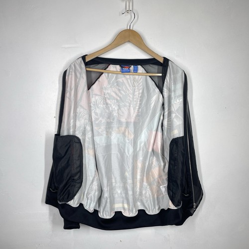 Adidas Floral Track Jacket Womens 8 Multi Colour Sheer Arms Zip Top Farm Rio SST - Picture 5 of 12