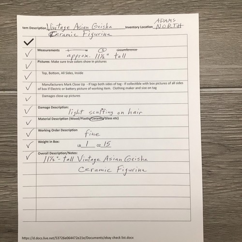 Vintage Porcelain Japanese Geisha Figurine 11.5" tall Hand Painted - Picture 10 of 11