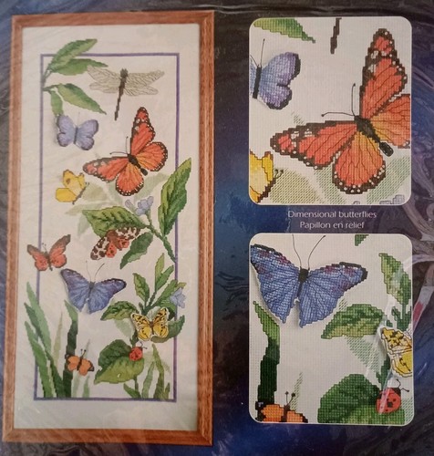 NOS Nature’s Window Counted Cross Stitch: Kit #5423 Butterflies - Picture 2 of 4