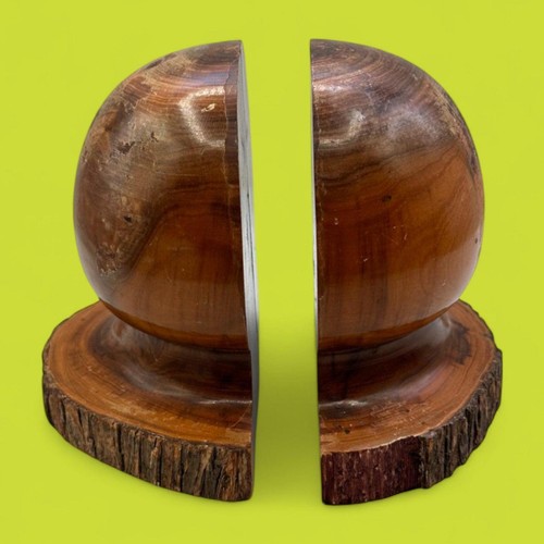 Vintage Australian Mulga Wood Book Ends – Rounded Mid-Century Pair - Picture 6 of 9