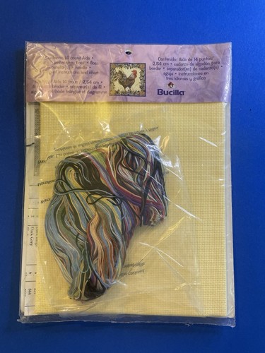 NIP Bucilla Nancy Rossi ROOSTER Counted Cross Stitch Kit Sealed Very Colorful - Bild 2 von 4