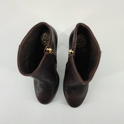 Vince Camuto Damen Grenadine braun Leder Reißverschluss High Heels Bootie Größe 6M - Bild 4 von 9