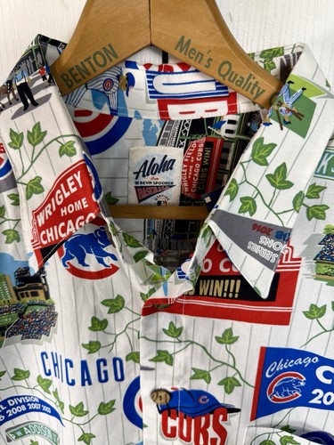 CHICAGO CUBS MLB Reyn Spooner Aloha Hawaiian Shirt Baseball AOP Large NWT - Picture 1 of 12