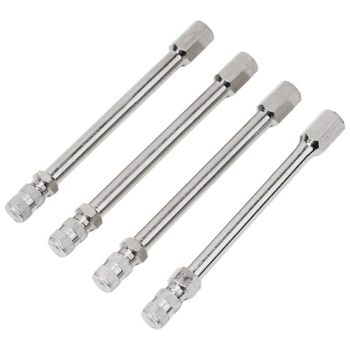 Tyre Valve Extension Rod Truck Extender Cap Metal Silver Tone Wheel Valve - Picture 8 of 16