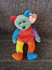 TY Beanie Baby - FRANKENTEDDY Bear (Green & Purple Feet) (8.5 inch) - MWMTs