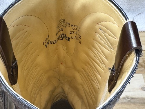 ✅VTG ✅WRANGLER 5630 SQUARE TOE COWBOYSTIEFEL ✅10,5 D USA ✅EAGLE STITCHED FIREBIRD - Bild 22 von 23