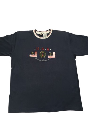 Vintage T Shirt Womens Size M Top U.S American Patriotic Top Embroidered 90s - Picture 9 of 9
