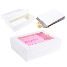 14x10x4 Inches 10 Pack Cake Boxes with Cake BoardsWhite Bakery Boxes for Quar...