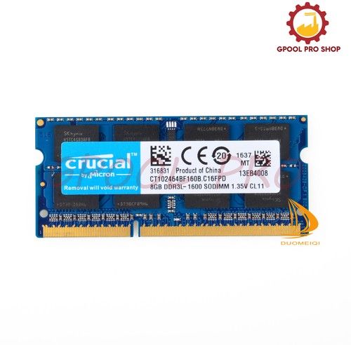 10x 8GB 2Rx8 PC3L-12800S DDR3-1600Mhz SODIMM Laptop Memory RAM 204Pin &0 Crucial - Afbeelding 3 van 6