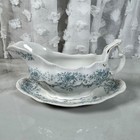 Antique W.H. Grindley and Co England Porcelain Gravy Boat and Underplate