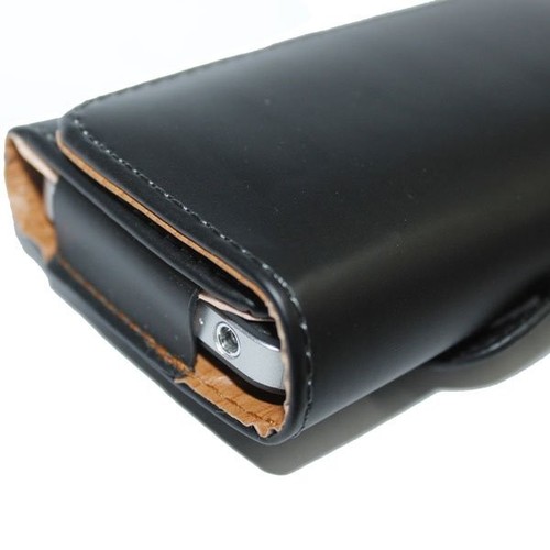 For HTC U11 Black Leather Belt Clip Pouch Case Cover For Tradesman Workman - Picture 3 of 4