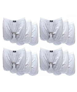 12 pezzi di boxer uomo in cotone 100/% con apertura e bottone bianco disegno 12BX