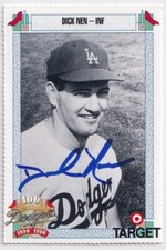 Dick Nen 1990 Target Los Angeles Dodgers SIGNED CARD AUTOGRAPHED