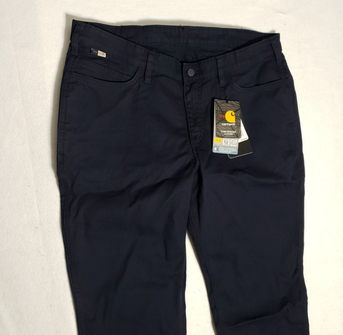 NEW Carhartt Rugged Flex Pants Womans 14 Canvas Blue Uniform Workwear FR Cat 2 - Picture 3 of 14