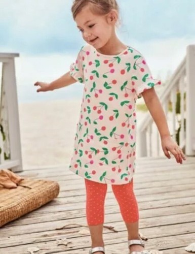 Ex Mini Boden Parisian Pink Cherries Tunic Top 2 3 4 5 6 7 8 9 10 11 12 RRP £20 - Picture 3 of 4