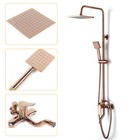 Wall Mounted Bathroom Shower Combo System with Tub Spout Rainfall Shower Fixture