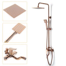 Wall Mounted Bathroom Shower Combo System with Tub Spout Rainfall Shower Fixture