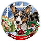 Cardigan Corgi Blue Merle Dog Porcelain Ornament 'Santa. I Can Explain!' - Bild 1 von 1