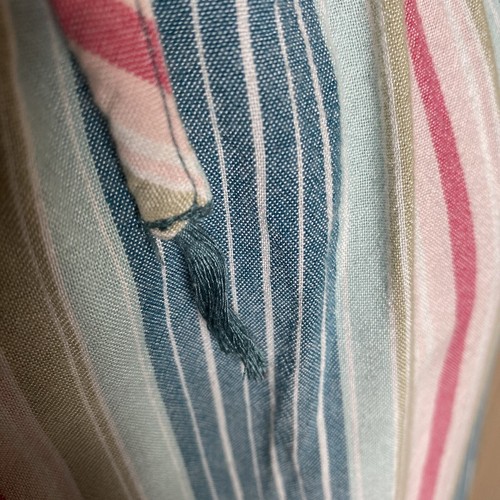 Womens Swing Dress Extra Large Multi Stripes Tie Straps Side Split Comfy Boho - Picture 11 of 17