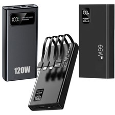Slim Power Bank 50000mAh Portable External Battery 120W Fast Charger For iPhone