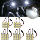 5X Car Festoon T10 6000K White LED 12SMD Panel Interior Dome Map Light Bulb Lamp