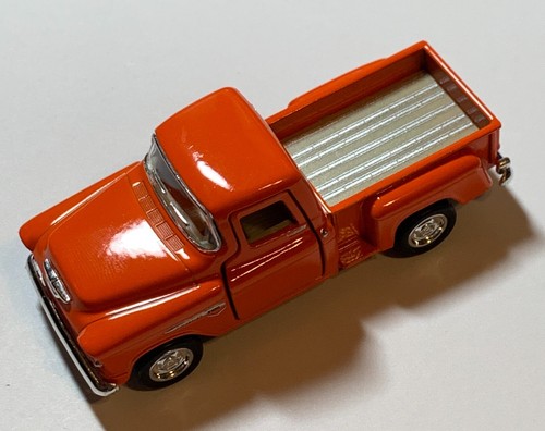 Kinsmart Orange Miniature 1955 Chevy Step Side Pick-up Truck Scale 1:54 - Picture 6 of 6