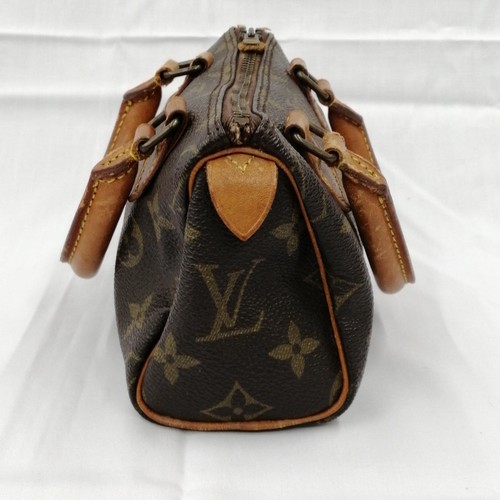 LOUIS VUITTON Mini Speedy handbag Leather Brown PCV Vintage #4 - Picture 5 of 10