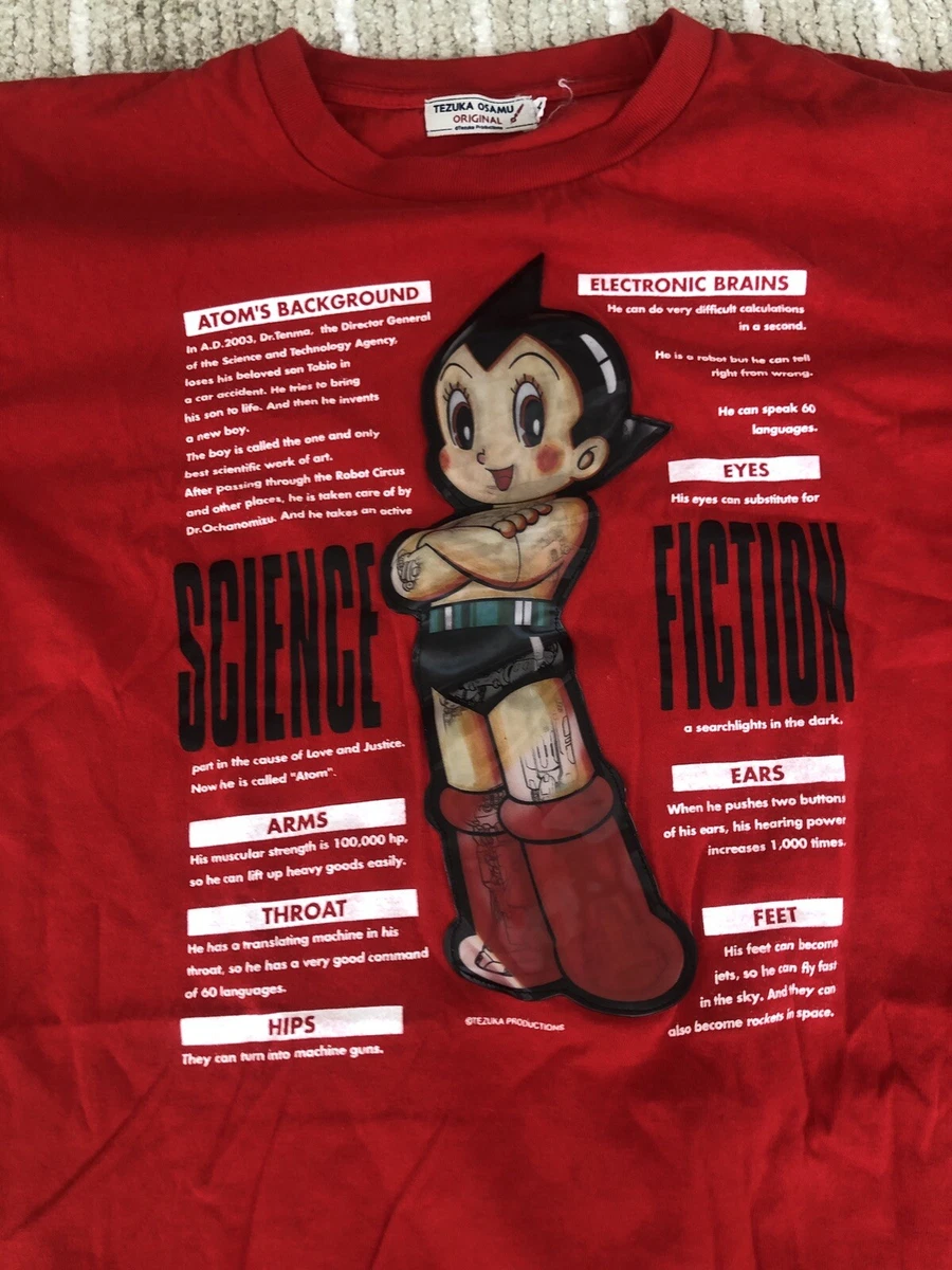 Astro Boy Atom T-shirt Red 3D Mechanical Print Osamu Tezuka RED Sz Medium