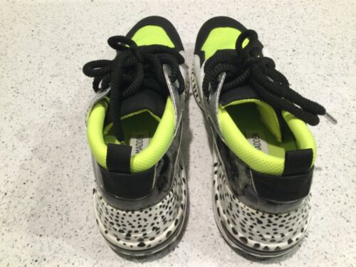 Steve Madden Cliff women’s 8.5MPlatform Heel Sneakers Neon Green Silver Leopard - Picture 3 of 8